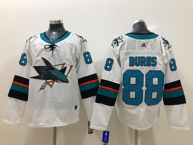 Men's San Jose Sharks Brent Burns #88 White Breakaway Jersey